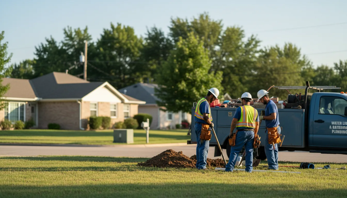 Residential water line and bathroom plumbing service in Hays, KS